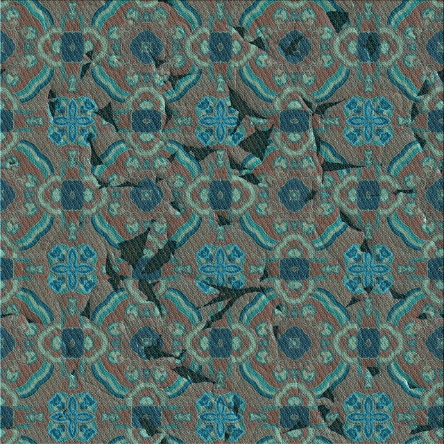 Ahgly Company Machine Washable Indoor Square Transitional Deep-Sea Green Area Rugs, 5' Square