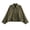 Army Green, variant on Women Long Sleeve Collared Button Front Cropped Twill Shacket Regular Fit Chest Pocket Short Cargo Shirt Jacket Mid Weight Wrinkle Resistant Casual Transitional Layering