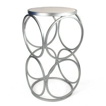 Rutledge & King Britton Round End Table - Accent Table (Marble/Silver)