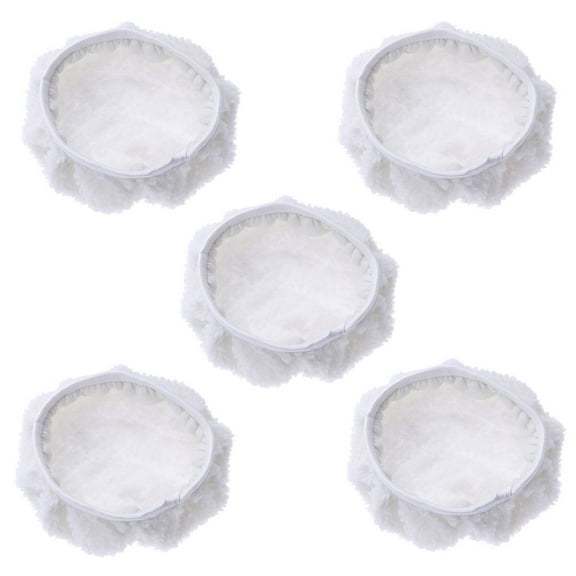 Pavodes 5 PCS Car Polishing Waxing Lambswool Bonnets Pads - 9-10 inch (White)