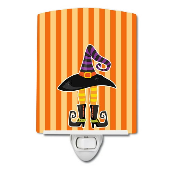 Caroline's Treasures BB9161CNL Halloween Witch's Hat and Legs Ceramic Night Light, 6x4x3", multicolor