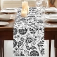 thumbnail image 3 of Boho Black Floral 60 Inch Table Runner, Vintage Farmhouse Paisley Plant Leaf Farmhouse Dresser Scarf Cotton & Linen Tablerunner for Dining/Kitchen Island/Holiday Party Décor 13" x 60", 3 of 9