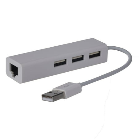 Mignova 3-Port USB 2.0 Hub to LAN 100Mbps Ethernet RJ45 Network Adapter for Laptop