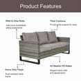 thumbnail image 6 of PARKWELL 4 Pieces Outdoor Sofa Furniture Sets with 30" Fire Pit Table and Swivel Glider for Patio Garden Poolside Deck,Gray Wicker and Gray Cushions, 6 of 8