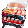 thumbnail image 5 of Cherry Double Layered Insulated Lunch Bag with Two Compartments - Large Capacity Hand-Carried Refrigerated Meal Bag - 7.1x11.4x16.1 Inches, 5 of 6