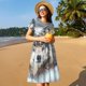 thumbnail image 4 of Balery Majestic Snowy Wolf Vestidos sueltos de manga corta para mujer, vestidos de verano 2025, vestidos casuales de corte A con vuelo., 4 of 6