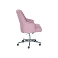 thumbnail image 5 of Serta Leighton Home Office Desk Chair Chrome Nailheads Twill Fabric Lilac Purple, 5 of 11