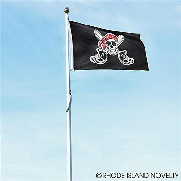 Jolly Roger Pirate Flag with red Bandanna 3' x 5'