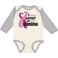 thumbnail image 3 of Inktastic Breast Cancer Awareness I Support My Grandma Pink Ribbon Boys or Girls Long Sleeve Baby Bodysuit, 3 of 5