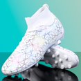 thumbnail image 4 of Zapatos de fútbol profesionales para hombre, botas de fútbol de entrenamiento FG, zapatillas de deporte con picos largos, tacos cómodos para exteriores, hierba transpirable, nuevo, 4 of 4