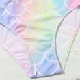 thumbnail image 4 of GYRATEDREAM Kids Girls Fish Scales Print 3 Pieces Swimsuit Mermaid Holiday Beachwear Bikini Set 7-11 Years, 4 of 4