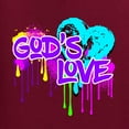 thumbnail image 2 of Wild Bobby, Graffiti Art God's Love, Inspirational/Christian, Men Graphic Tee, Maroon, 3X-Large, 2 of 4