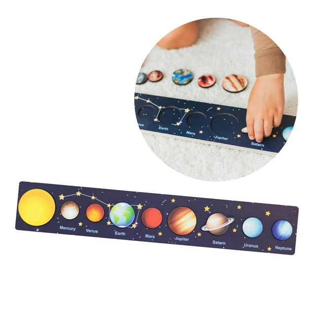 Wooden Solar System Universe Learning Puzzle Pieces Ornament Diy Craft Decoration Maintenance Free Durable Material Long Lasting Fade Resistant Indoor Outdoor Decor Table Centerpiece Wall Decor
