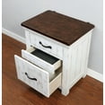 thumbnail image 5 of LiviNest Transitional Nightstand with USB Charging: Distressed White Solid Wood Bedside Table - 2 Drawers Hidden Jewelry Storage & Felt Lined for Bedroom Decor, 5 of 6