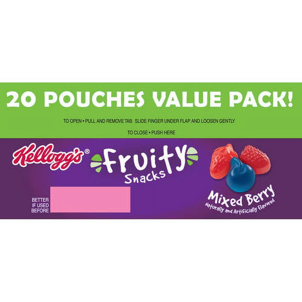 Kellogg's Mixed Berry Fruity Snacks Pouches, 16 Oz., 20 Count