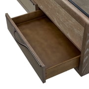 Bernards Transitional Elements Glass Top Cocktail Table - Cocoa
