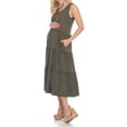 thumbnail image 2 of White Mark Women's Maternity Scoop Neck Teired Midi Dress, 2 of 4