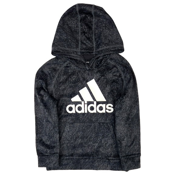 Adidas Boys Gray & White Adidas Hoodie Sweatshirt With Front Pocket Size 8