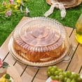 thumbnail image 3 of 12 Pack Heavy-Duty Reusable Gold Round Plastic Serving Trays with Clear Lids and 24 Count 12 Inch Deli Wax Paper Sheets, 3 of 7
