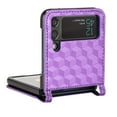 thumbnail image 5 of TECH CIRCLE Flip Case for Samsung Galaxy Z Flip 3,Plaid Embossed PU Leather with Shockproof Card Slot Case for Samsung Galaxy Z Flip 3 6.7 inch,Purple, 5 of 6
