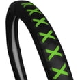 thumbnail image 3 of FH2022 Universal 15 Inch Green Genuine Leather Steering Wheel Cover with Lace-Up Detailing, 3 of 7