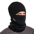 thumbnail image 1 of Gorro De Punto Para Hombre, Bufanda, Calentador De Cara, 3 En 1, Conjunto De Gorros Cálidos De Invierno Con Forro Polar, Gorros Holgados De Punto Cateissary AP008135-01, 1 of 6