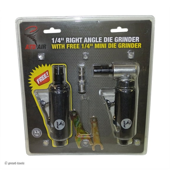 1/4” AIR DIE GRINDER SET: right angle & mini straight grinders – ATD air tools