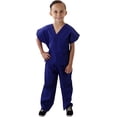 thumbnail image 4 of Natural Uniforms Kid's Unisex V-Neck Scrub Top & Elastic Scrub Pant Set, 4 of 5