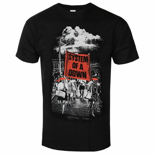 System Of A Down - Camiseta Banner Marches para Adultos Unisex (Negro)
