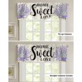 thumbnail image 4 of Tie Up Valance Curtain for Kitchen,Watercolor Lavender Flower Rod Pocket Short Curtains Adjustable Tie-Up Shade Valances,Sweet Home on Linen Window Treatment for Bathroom Living Room Bedroom, 4 of 8