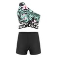 thumbnail image 2 of iiniim Girls Waist Cutout Swimsuit Single Shoulder Crop Top with Elastic Waistband Shorts 8-14 A Lily 8, 2 of 7