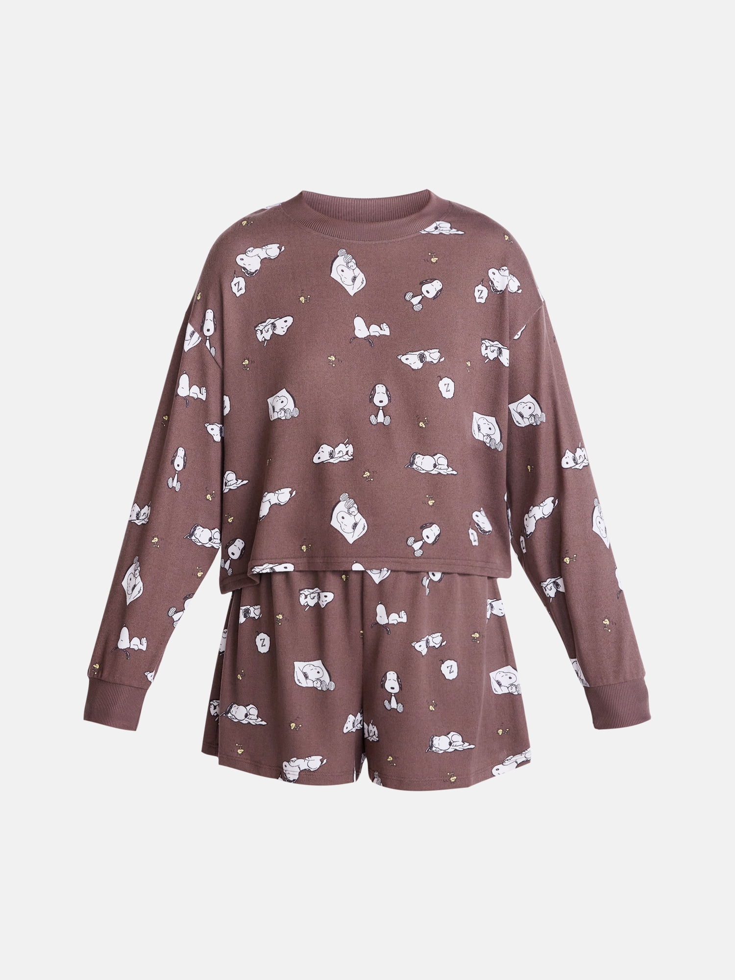 Peanuts Women's and Women's Plus Tee and Shorts Pajama Set by Grayson Social, 2-Piece, Sizes XS-3X