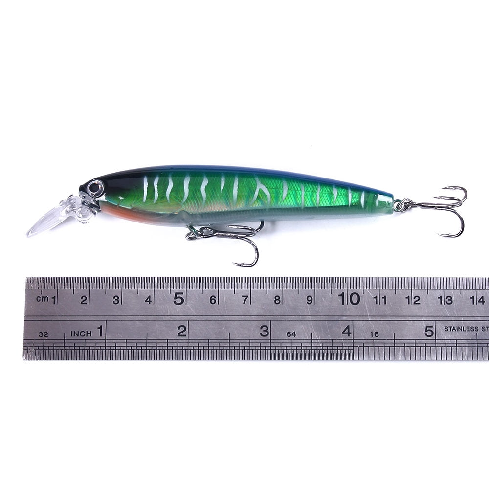 HENGJIA Fishing Lures Large Hard Bait Minnow VIB Lure with Treble Hook Life-Like Swimbait Fishing Bait Popper Crankbait Sinking Lure for Trout Bass Walleye Redfish, 5PCS