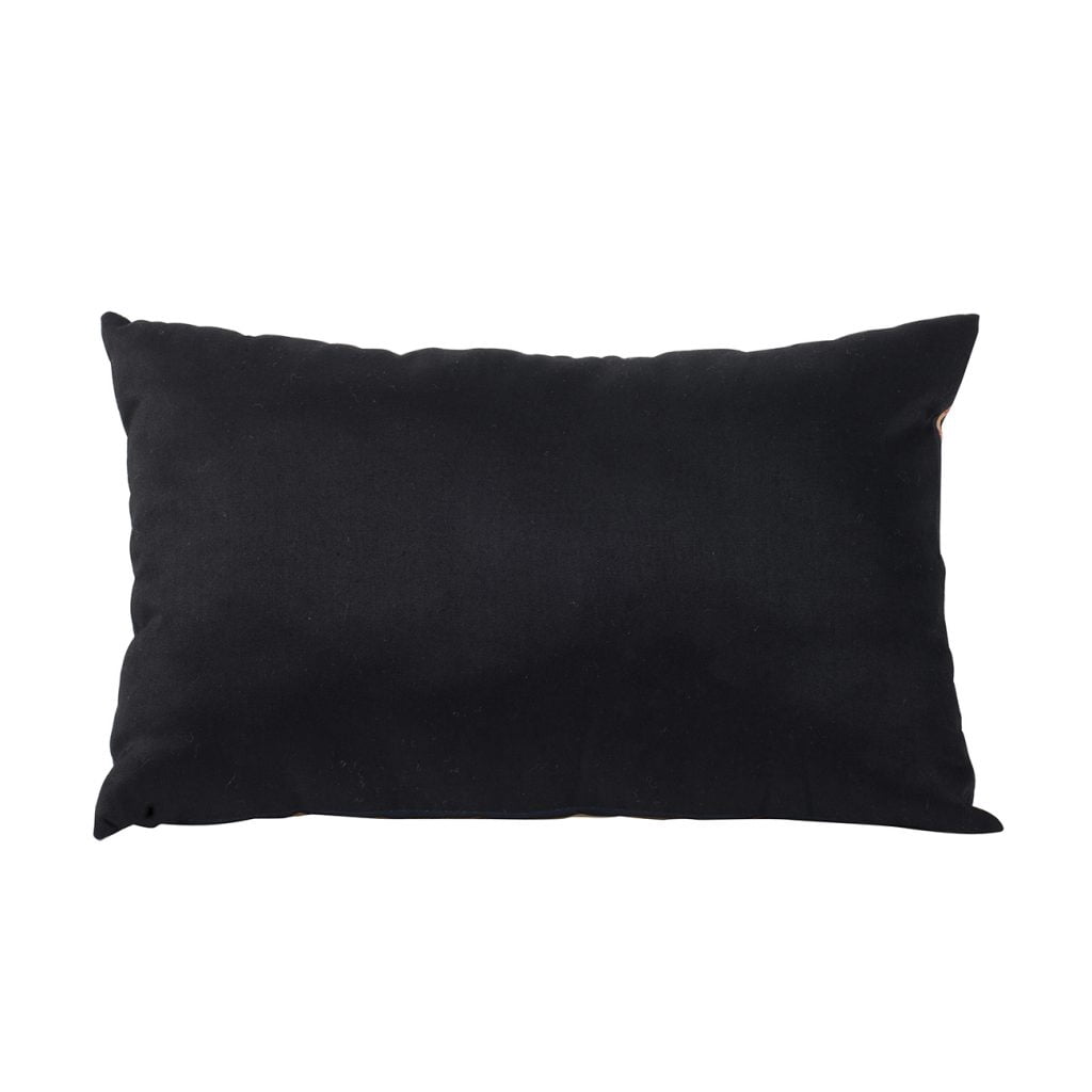 Happy Halloween Black Crow Pillow 20x13 Inch Eerie Antique Script with Ribbon Hanger