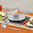 thumbnail image 2 of 25-inch Stainless Steel Hot Pot with Divider & Glass Lid,2-in-1 Double-handle Hot Pot with Spoon,Leaky Spoon,Chinese Shabu Pot for Kitchen Restaurants Homes, 2 of 18
