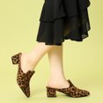 thumbnail image 5 of BLISSFUL STEP Women's Slide Mules Pointed Toe Chunky Heel Leopard 11, 5 of 8