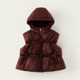 thumbnail image 2 of Besolor Toddler Kids Girls Clothes Puffer Vests Fall Winter Fleece Lined Thicken Warm Sleeveless Zipper Hoodies down Jackets with Pocket(18-24 Months,Wine), 2 of 7