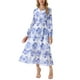 thumbnail image 1 of INSPIRE CHIC Vestidos de Chifón para Mujeres con Mangas Largas Semi Transparentes, Vestido Bohemio Floral con Volantes y Bolsillo, Blanco S, 1 of 6