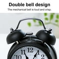 thumbnail image 6 of NIBOLOG Alarm Clock Twin Bell Silent Movement Metal Heavy Sleepers Alarm Clock for Desktop, 6 of 8