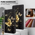 thumbnail image 4 of Case for Motorola Moto E22 Case Wallet with Card Holders - Lovely Colorful Pattern PU Leather Flip Phone Case TPU Shell Folio Cover Women Men for Motorola Moto E22 Color Golden Butterfly, 4 of 14