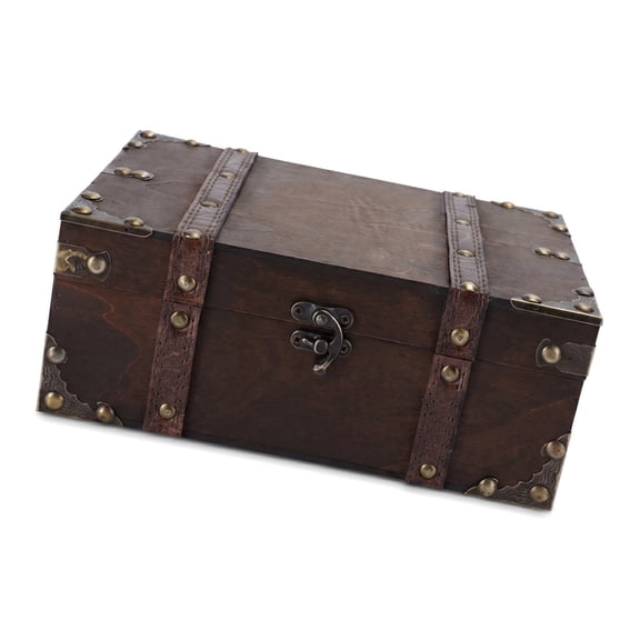 keepsake trunk Vintage Decorative Wooden Storage Box Handmade Trunk With Lock For Home Office Decorative Wooden Box with for Jewelry