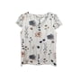 thumbnail image 4 of Blusa De Encaje De Contraste Con Estampado Floral, Blusa Casual De Cuello En V De Manga Corta, Ropa De Mujer, 4 of 4