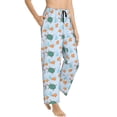 thumbnail image 2 of Uemuo Turtles And Goldfish Pattern Women's Wide Leg Palazzo Lounge Pants with Pockets Light Weight Loose Comfy Casual Pajama Pants-Small, 2 of 9