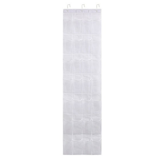 Clear Over The Door Shoe Rack with Crystal Pockets Hanging Shoe Organizer Storage Shoe Holder for Closet Hanger, 28 Pocket