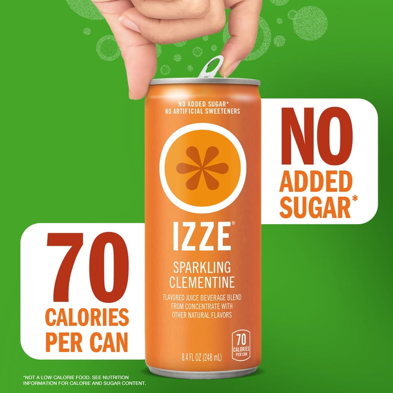 IZZE Sparkling Clementine Juice Beverage, 8.4 Fl Oz Can - Walmart.com