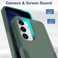 thumbnail image 3 of for Samsung Galaxy A26 5G Heavy Duty Case,Stylish 2 in 1 Military Grade Armor PC+TPU Silicone Hybrid Rugged Shockproof Glossy Grip Edge Protective Anti-Scratch Back Phone Cover,Darkgreen, 3 of 5