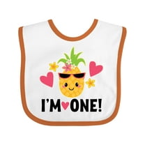 Inktastic First Birthday Hawaiian Pineapple Girls Baby Bib