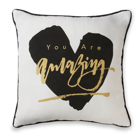 Mainstays You Are Amazing Metallic Throw Pillow Walmart Com