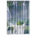 thumbnail image 1 of Cortina de Ducha ABPHQTO Gran Atractivo Cascada de Seda Árboles Verdes Impermeable 120x180 cm, 1 of 2