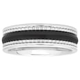 thumbnail image 3 of Men's Black and White Tungsten-Ceramic Ring, 7mm, 3 of 4